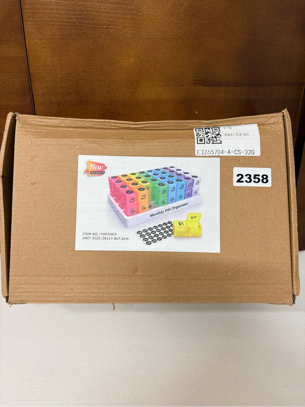 Monthly 31-Day Pill Organizer Morning and Evening Compartments - Rainbow